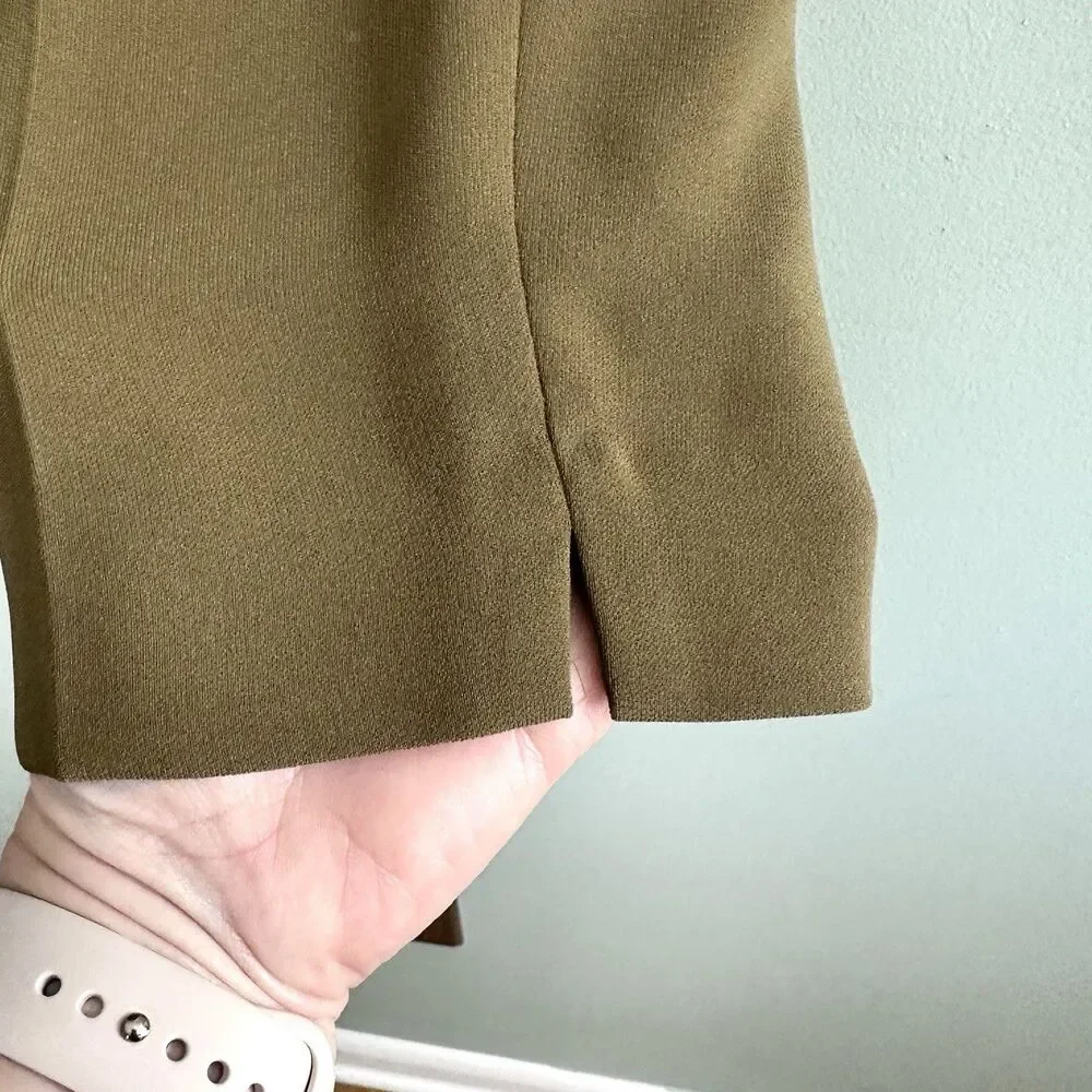 J Crew Pants Pull On Womens 12 Olive Green Pockets Lightweight Office Career